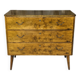 Vintage walnut chest of drawers, compass feet circa 50/60's