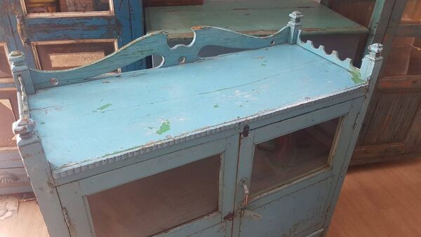 Buffet bas turquoize Teck indien et art déco