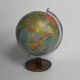 Paper mache globe on wooden base, 1960s