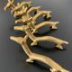 6 brass dromedary-shaped knife holders