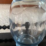 Vintage engraved crystal vase