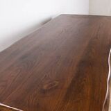 Dining room table, Brutalist style, solid elm, O. Hanninen style