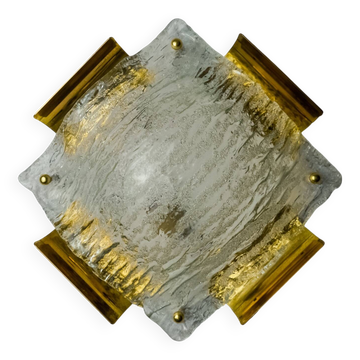 XL frosted wall light by Kalmar, Murano glass, Austria, 1970