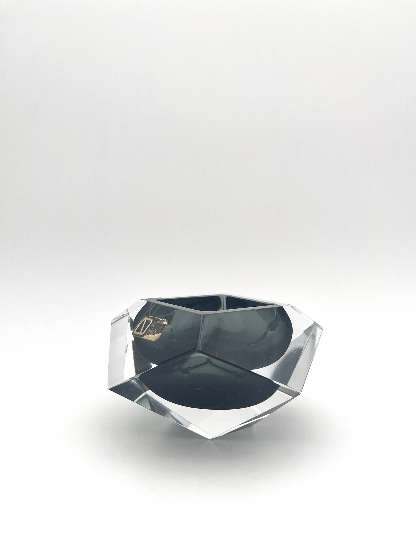 Murano Bowl V. Nason & C. Geometric Smoke 15cm 1.17kg