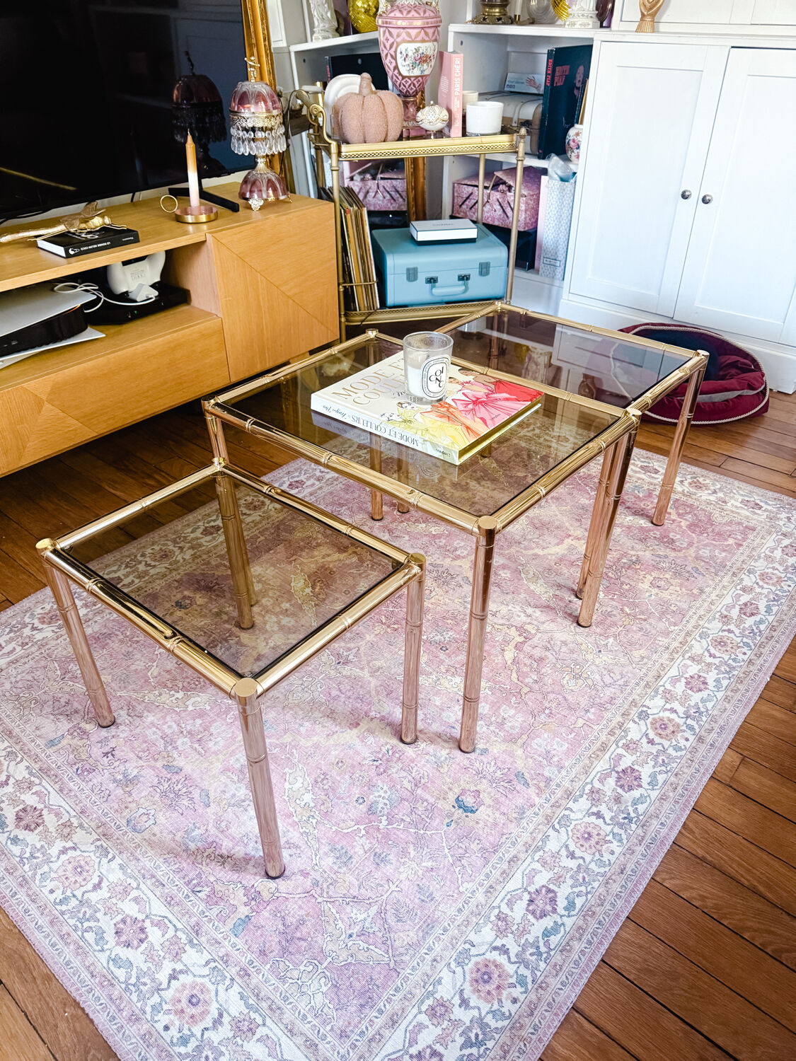 3 nesting bamboo tables