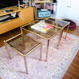 3 nesting bamboo tables