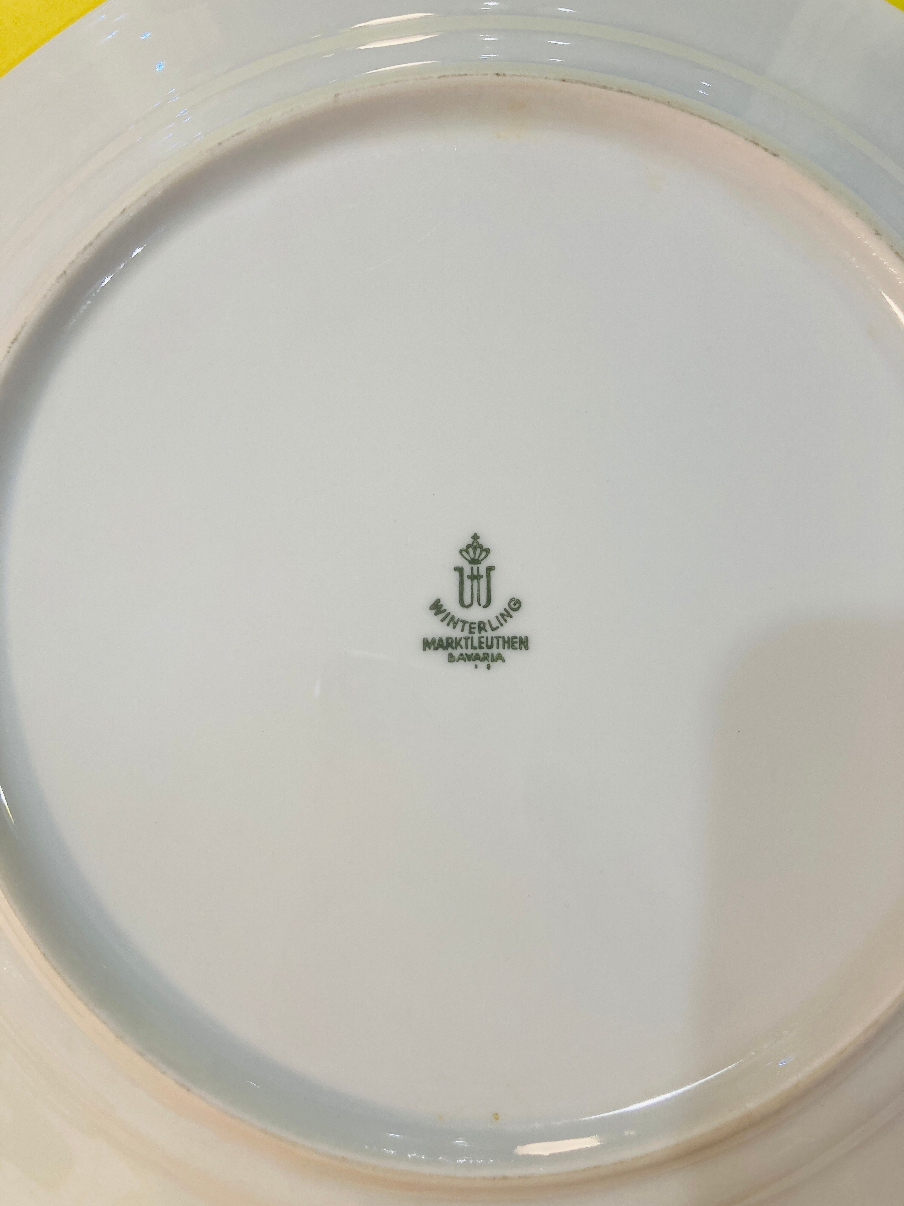 8 plates in white and golden porcelain ctogonales winterling marktleuthen bavaria