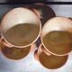 Set of 5 large sandstone bowls signed