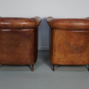 Vintage Dutch cognac coloured leather club chair, set of 2
