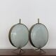 French Metal Glass table lamps 1950s