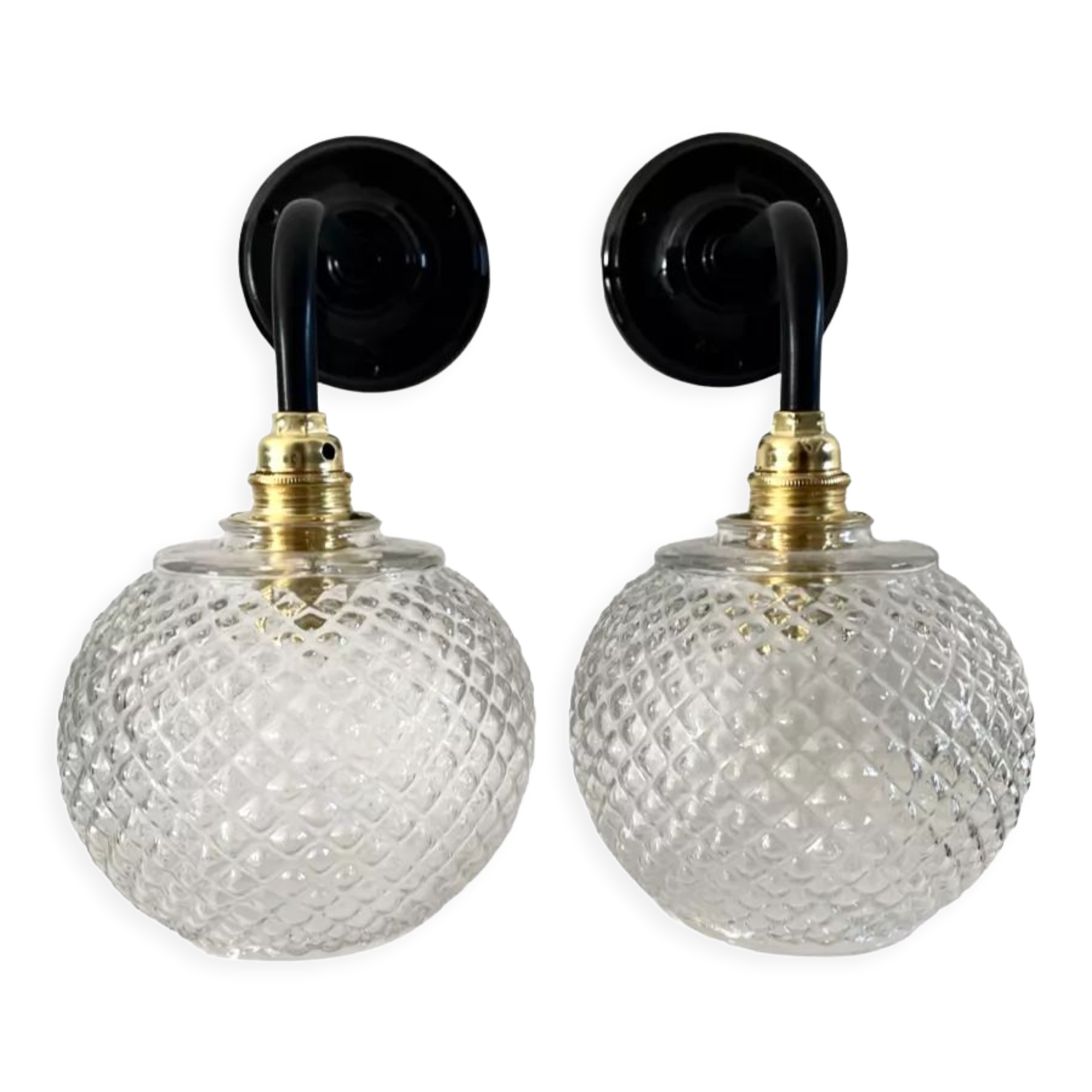 Pair of new electrified ball sconces