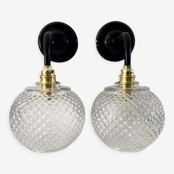 Pair of new electrified ball sconces