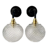 Pair of new electrified ball sconces