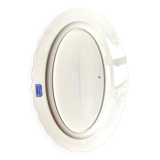 Plat ovale Sarreguemines en faïence bleue, service "Corbeille"