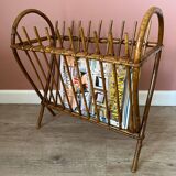 Rattan wicker magazine rack