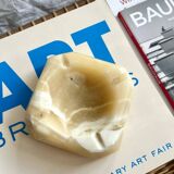 Cendrier vide poche en albâtre beige