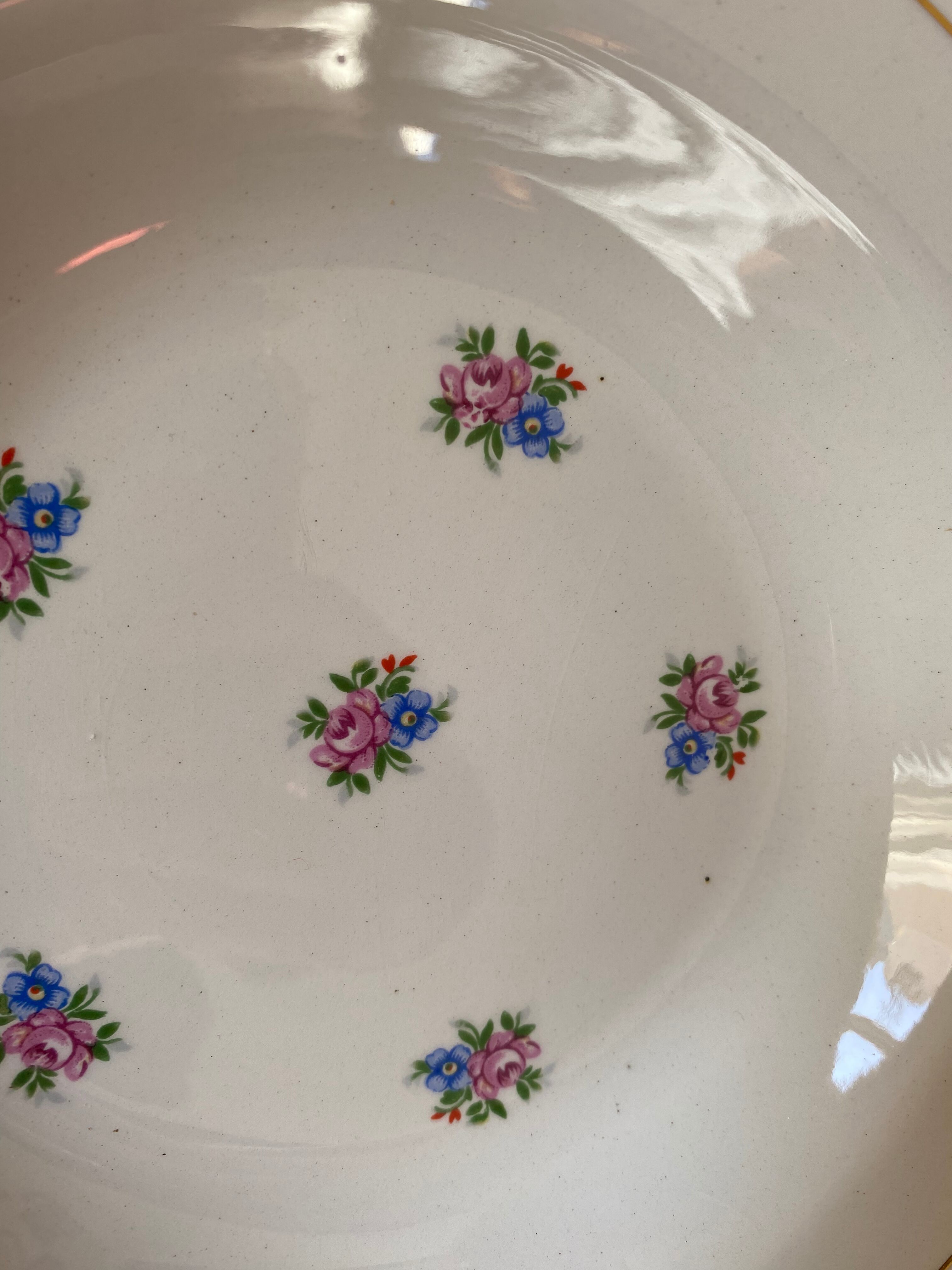 6 old and flowery hollow plates.