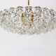 Chandelier, brass and crystal glass by Kinkeldey, Germany, 1970s.