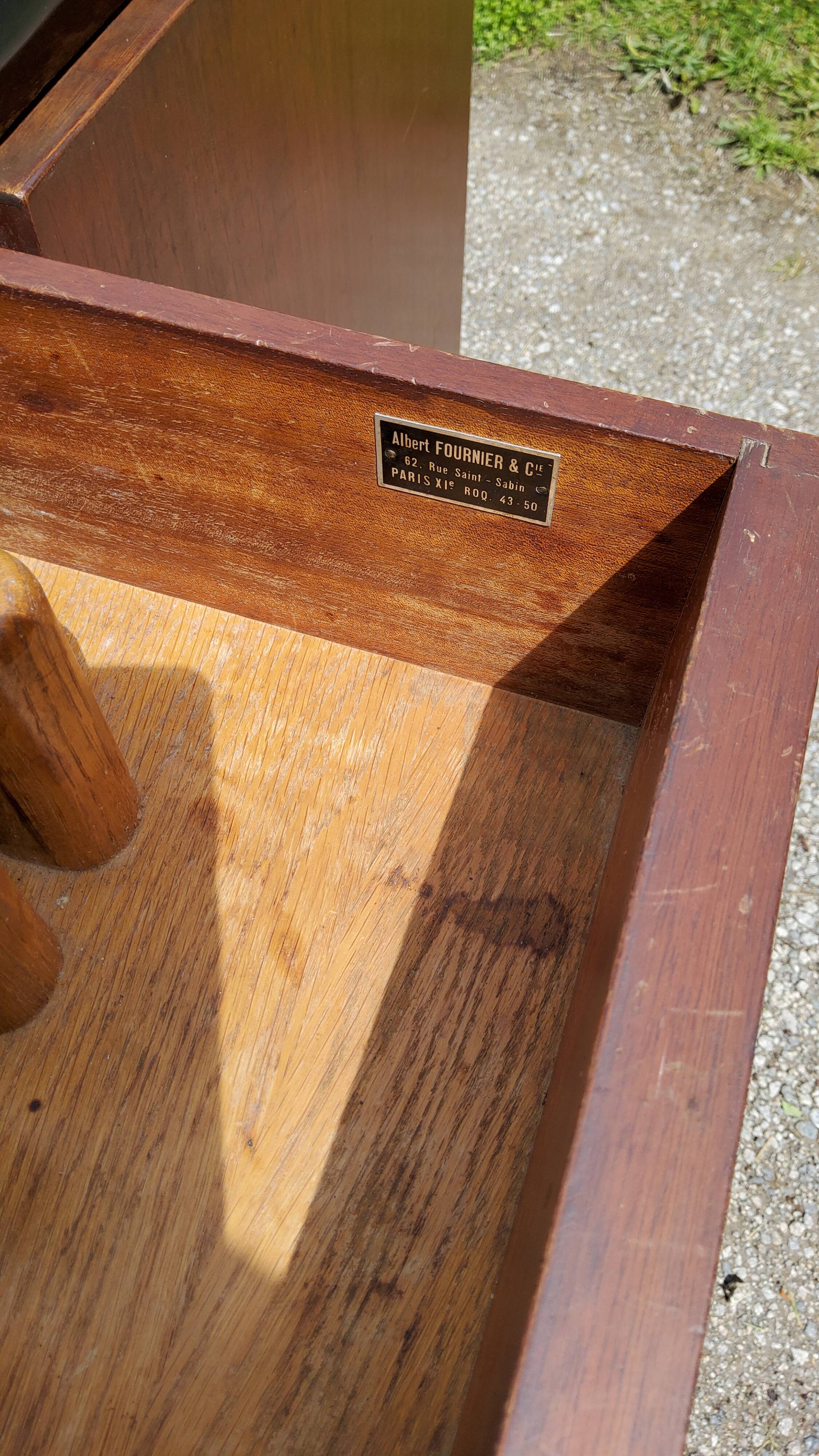1960s roller service in mahogany and formica fournier paris