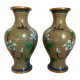 Pair of cloisonné enamel vases
