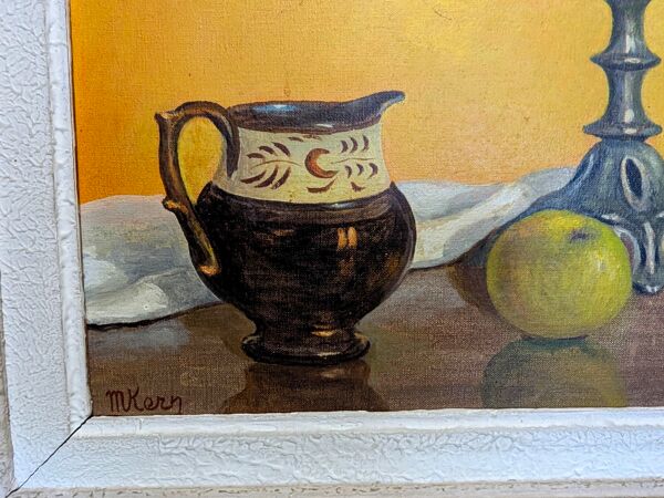 Ancien tableau nature morte fruit coupe Panier HST cadre Montparnasse