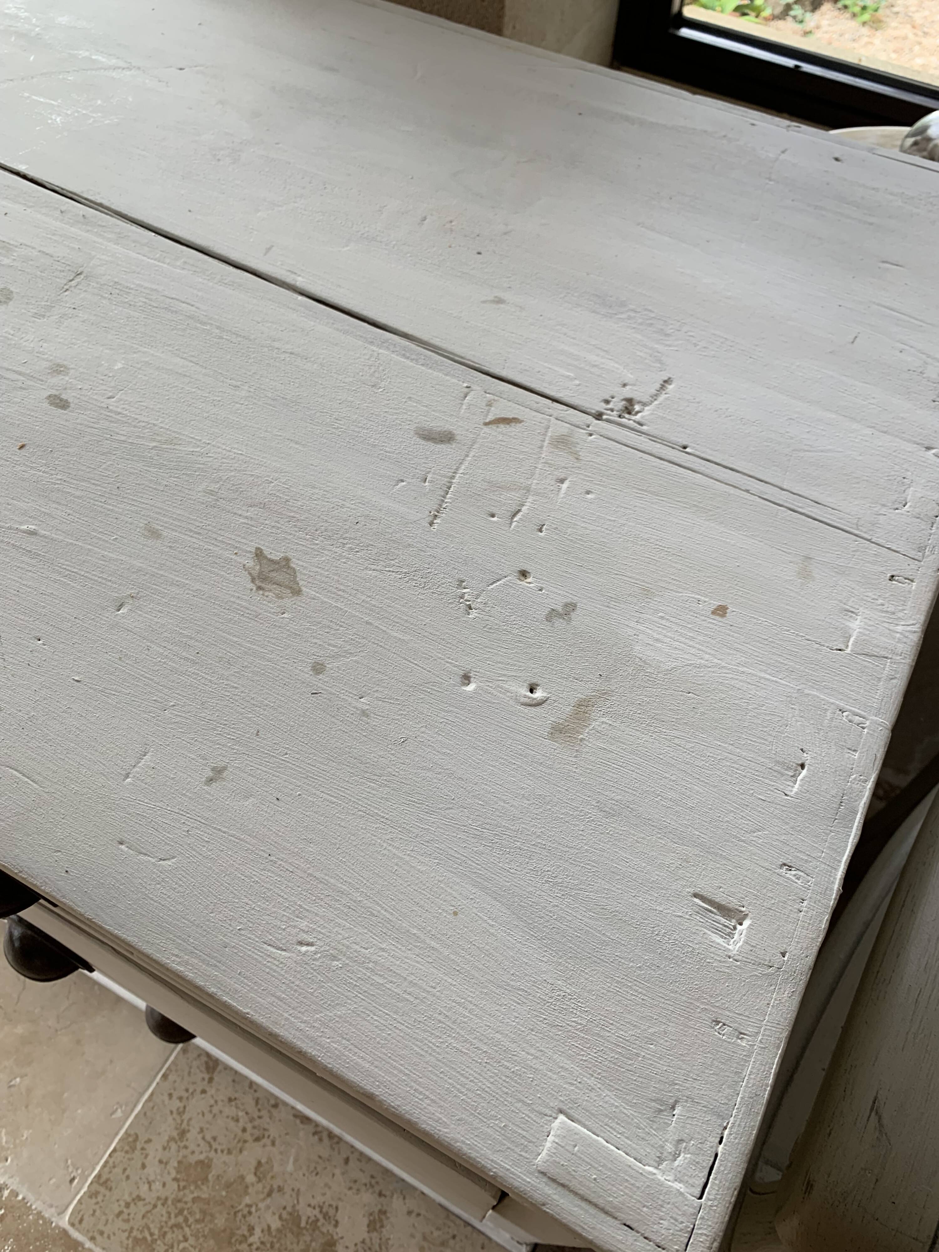 Charming old country sideboard painted in lime white