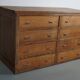 Antique French oak shop cabinet / kitchen island, 1930s