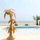 Large "coconut/palm" floor lamp in rattan