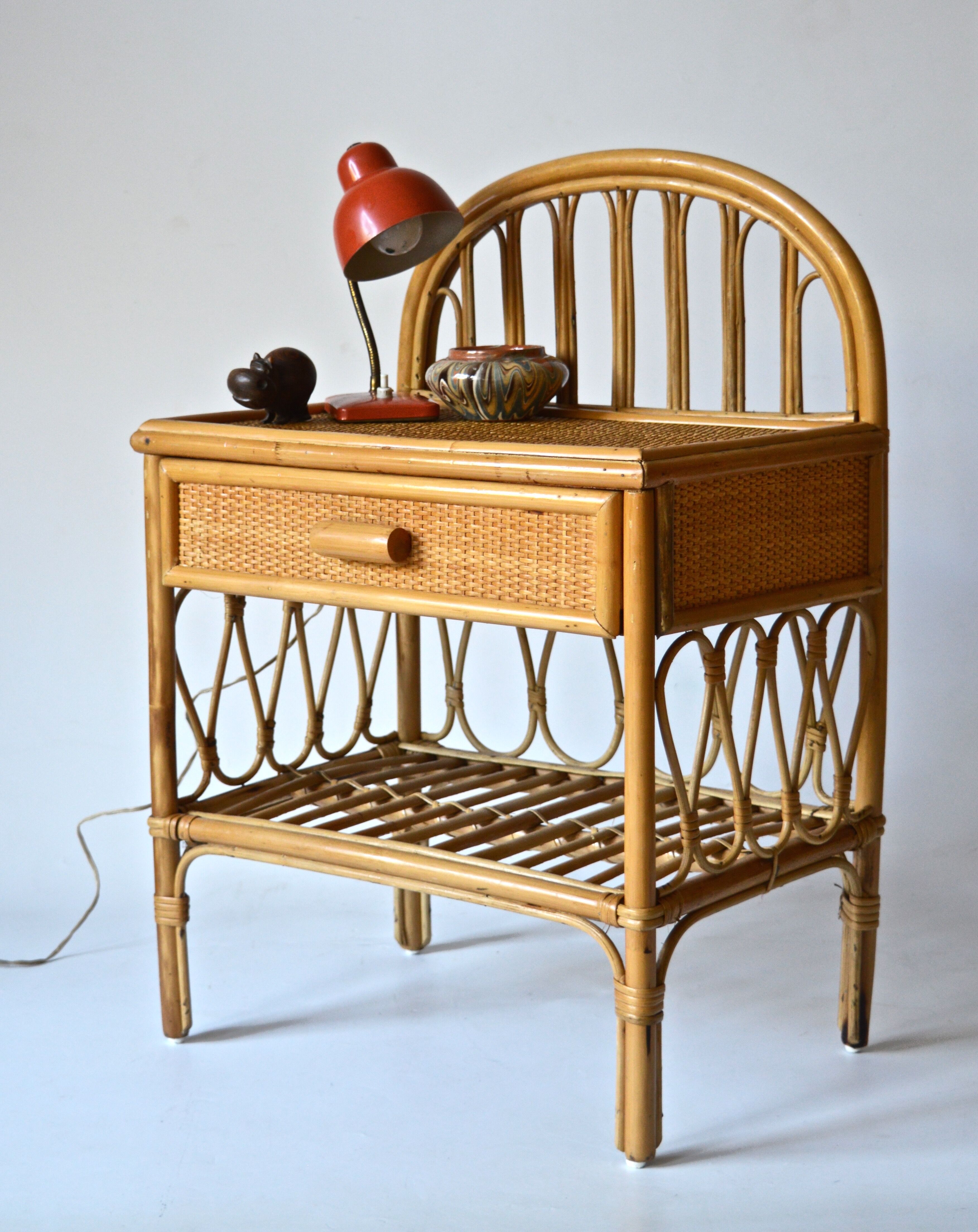 Rattan bedside