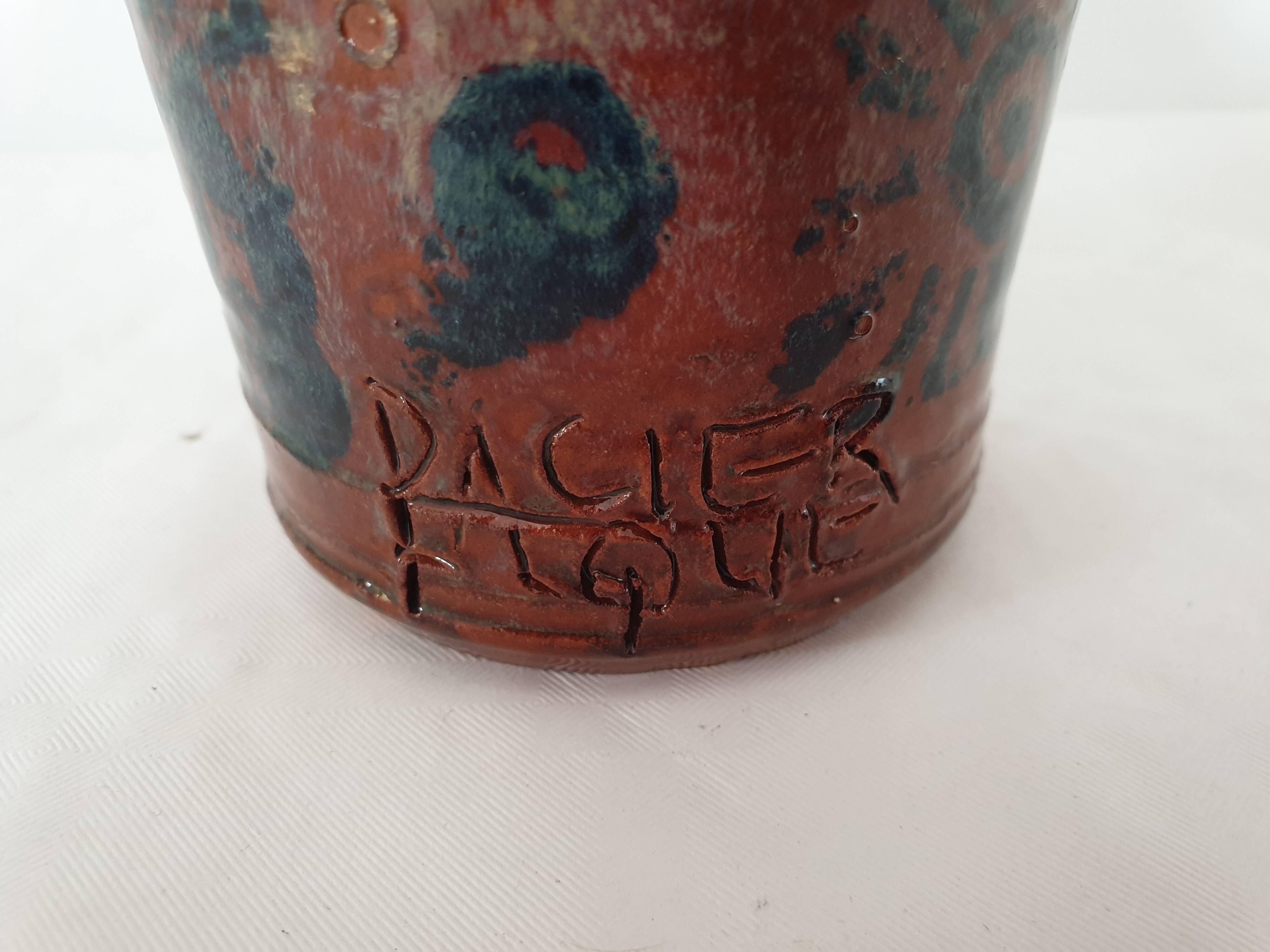 Vase en céramique Signé Dacier / Faque - Hauteur 26.5cm