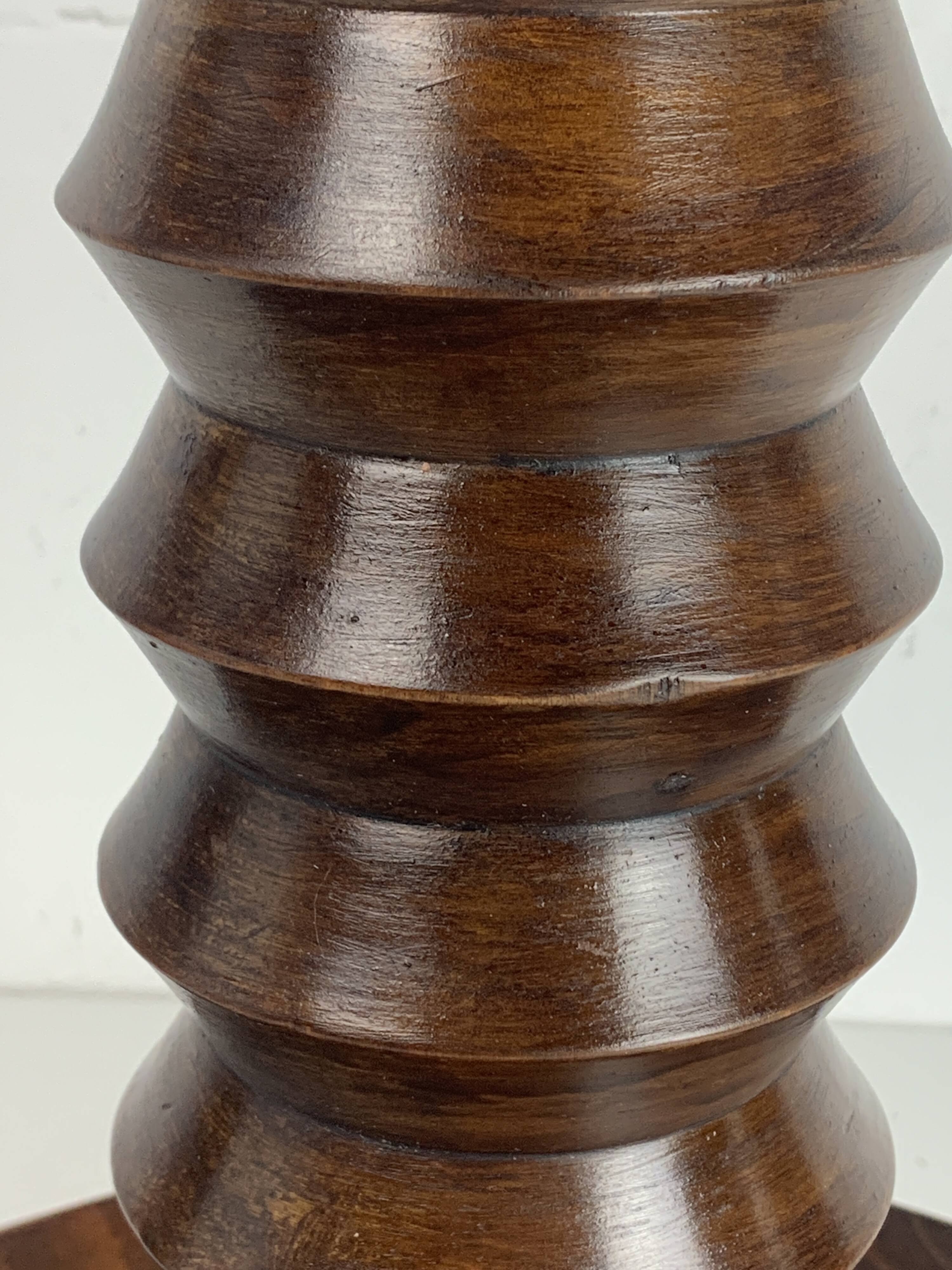 Brutalist French Wood Turned Wine Press Side Table in the style of Charles Dudouyt, France, 1940s