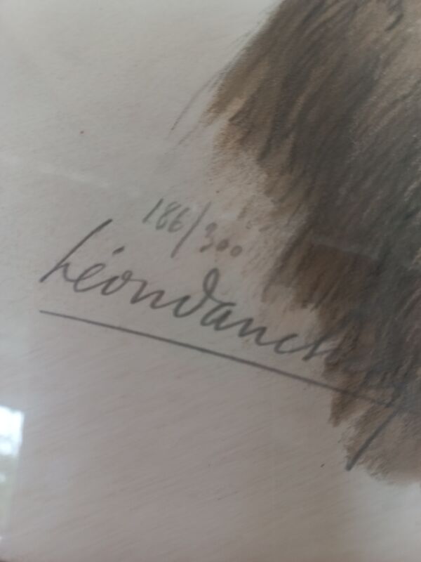 Léon danchin (1887-1938) : berger allemand lithographie numérotée et signée