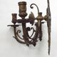 Pair of Heavy Victorian Bronze Triple Wall Sconces Griffin & Flower Detail