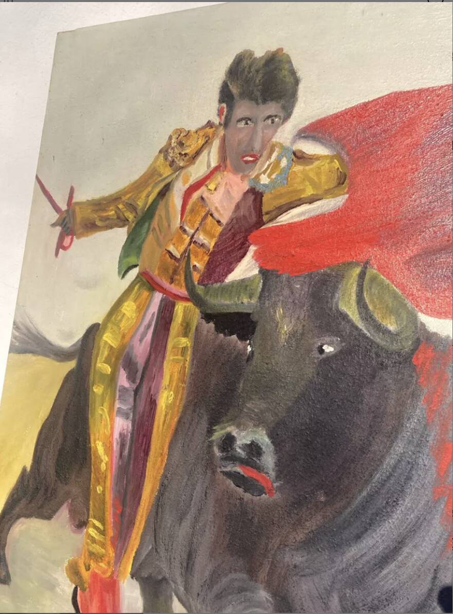 Regionalist painting oil on canvas