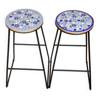 Mosaic Metal Bar Stools