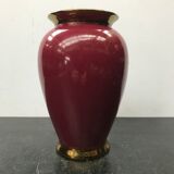 Vase céramique rouge avec liseret doré md Grrmany vintage