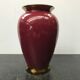 Former red ceramic vase - md Grrmany vintage golden liseret