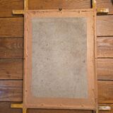 Mirror in gilded stucco, bamboo patina and gold leaf.