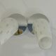 Pair of vintage wall sconces from the 1970s – Perforated opaline, brass