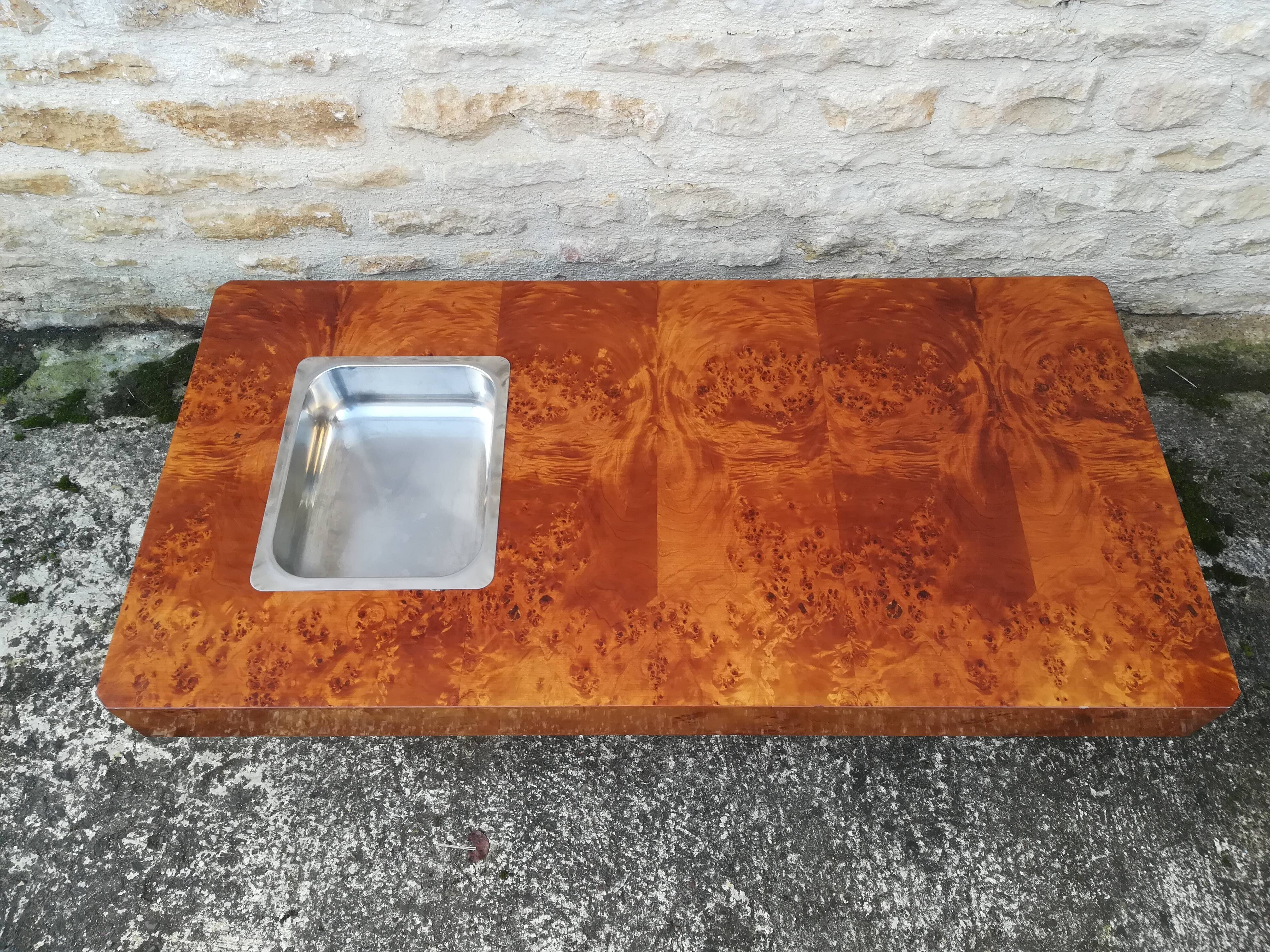 Table basse des années 70 en orme
