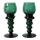 Vintage Emerald Green Wine Stem Crystal Glasses Remmare / Germany / 1960s