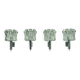 Set of four large Murano glass elements and chromed brass sconces, Italy 60