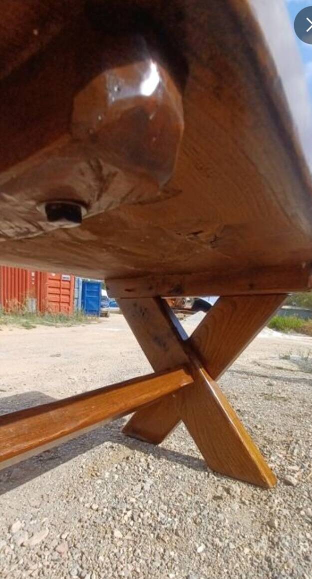 Large old solid oak monastery table