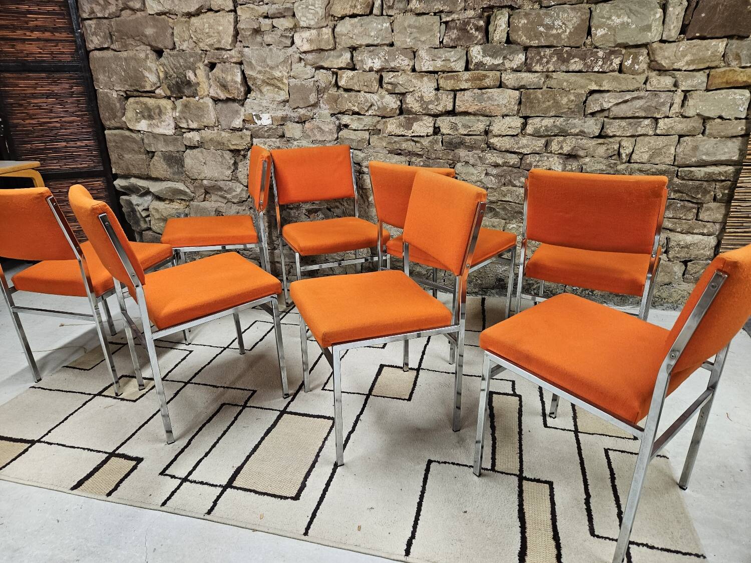 Lot de 8 chaises fauteuil 1970"