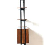 Modular storage cabinet and teak bookcase. Italy, 60s