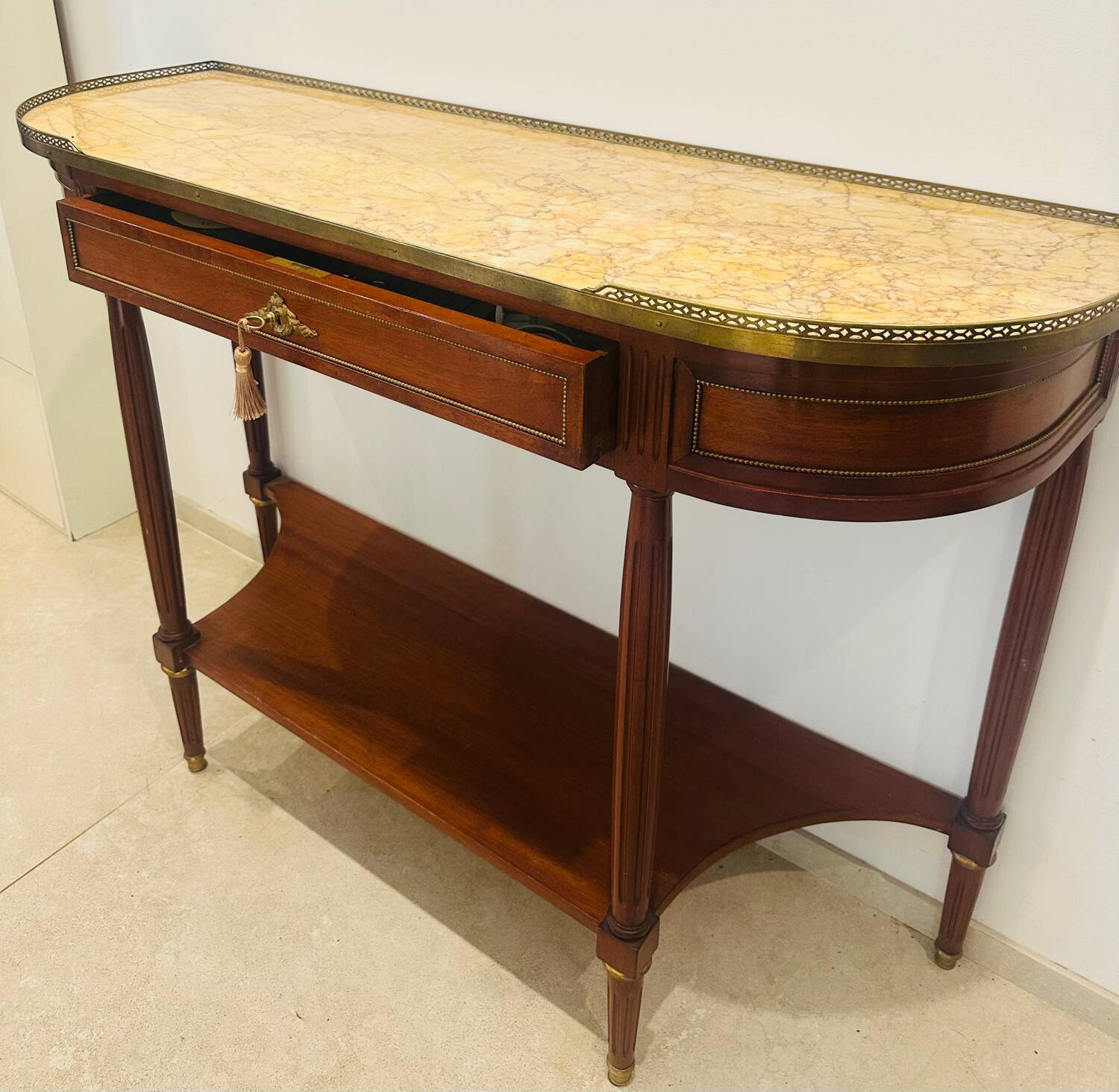 Louis XVI style mahogany console, 19th century