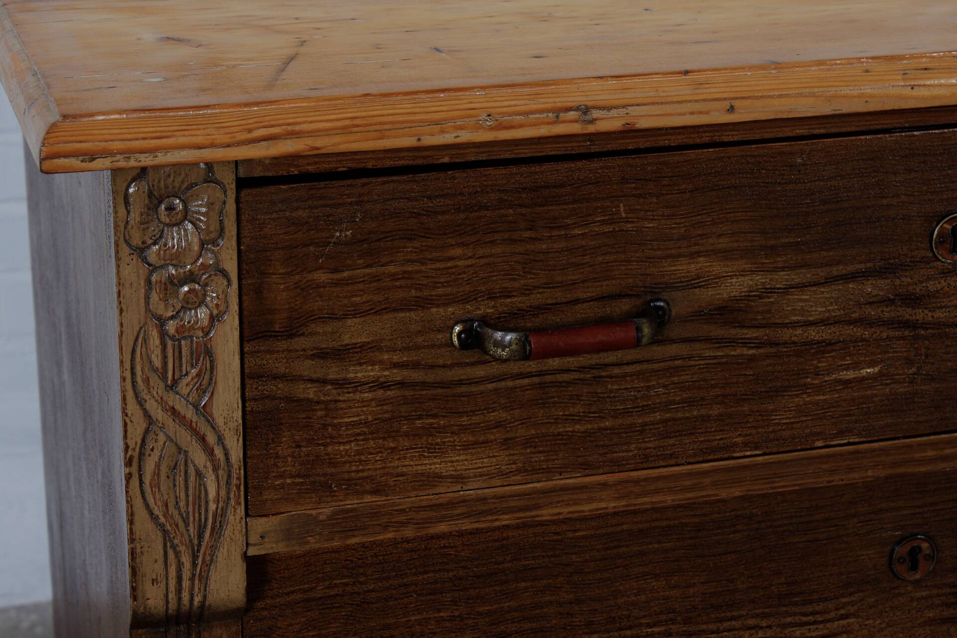 Vintage Weichholz Bauernkommode Schubladenschrank 60er