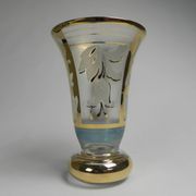 Glass vase with gold decorations, Belgium, 1930s