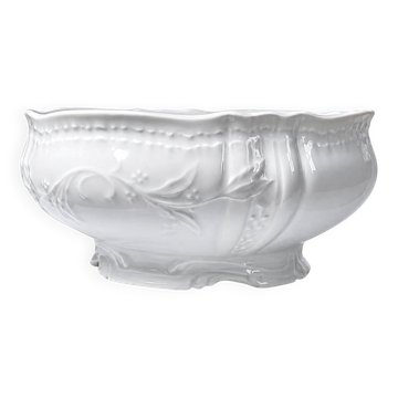 Vintage large salad bowl attributed to Bernardaud, Louvre model, Limoges porcelain.