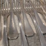 12 silver-plated table forks by Christofle America